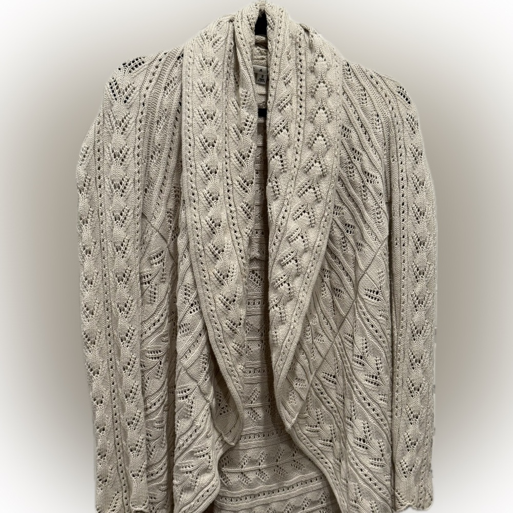 CAbi Beige Textured Knit Cardigan